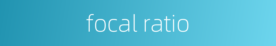 focal ratio的同义词