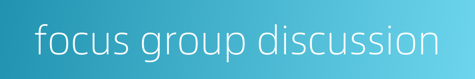 focus group discussion的同义词