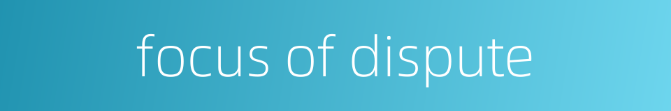 focus of dispute的同义词