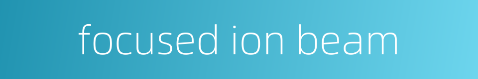 focused ion beam的同义词