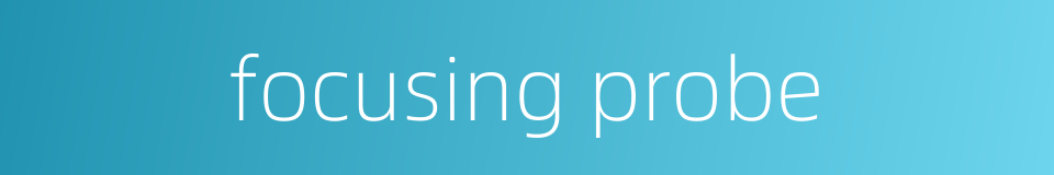 focusing probe的同义词