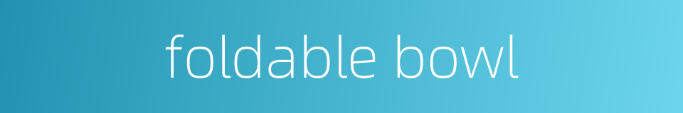 foldable bowl的同义词