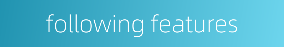 following features的同义词
