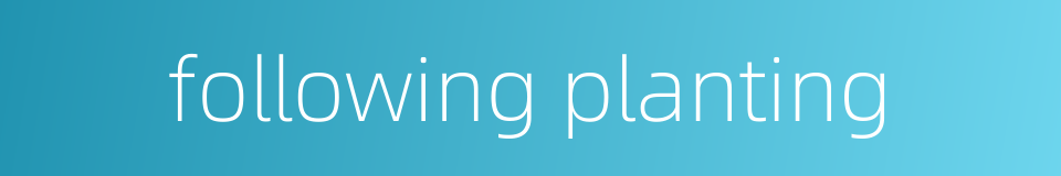 following planting的同义词