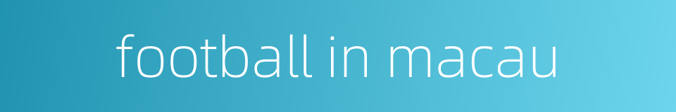 football in macau的同义词