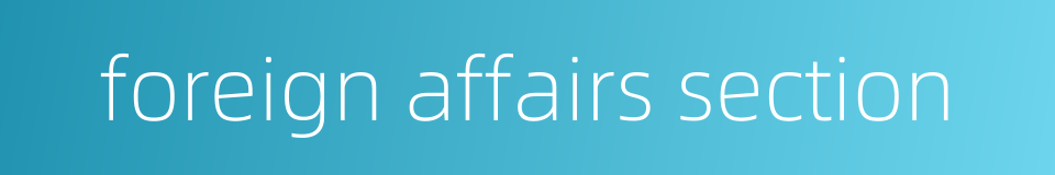 foreign affairs section的同义词
