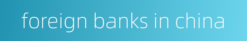 foreign banks in china的同义词