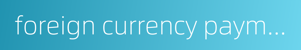 foreign currency payment instruments的同义词