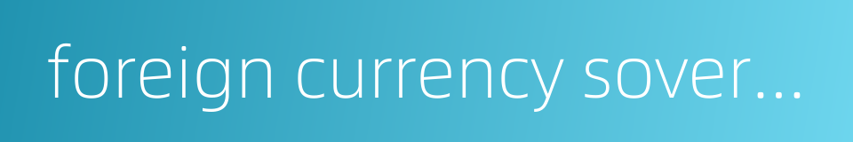 foreign currency sovereign debt的同义词