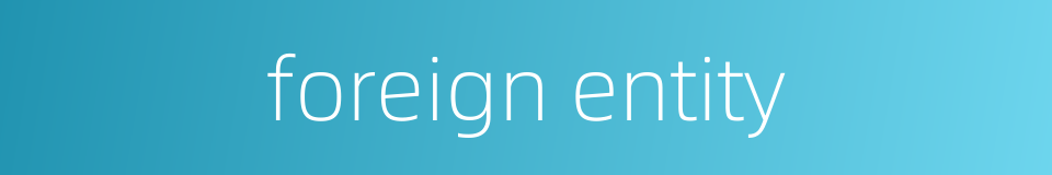 foreign entity的同义词