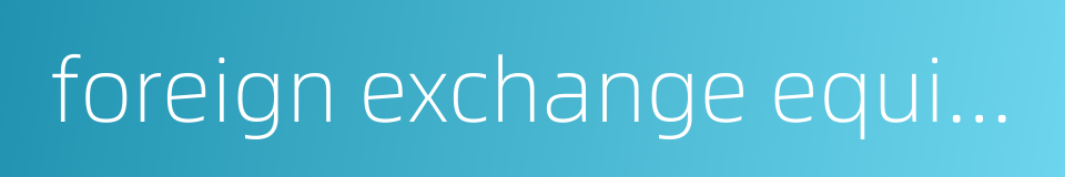 foreign exchange equilibrium的同义词