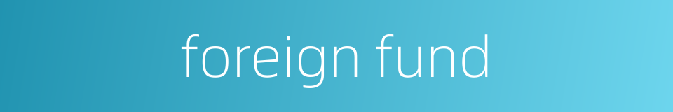 foreign fund的同义词