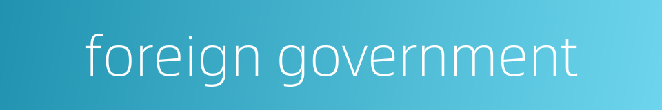 foreign government的同义词