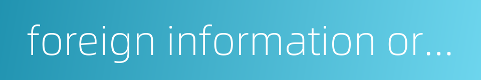 foreign information organizations的同义词