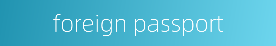 foreign passport的同义词