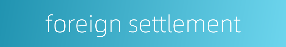 foreign settlement的同义词
