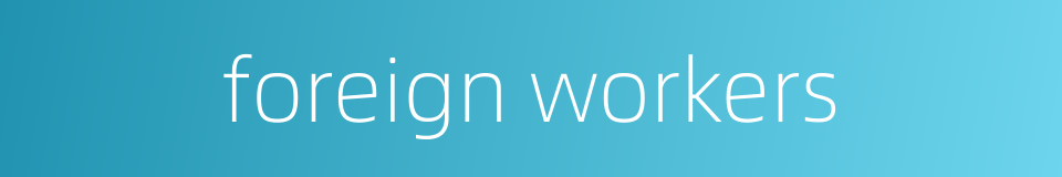 foreign workers的同义词