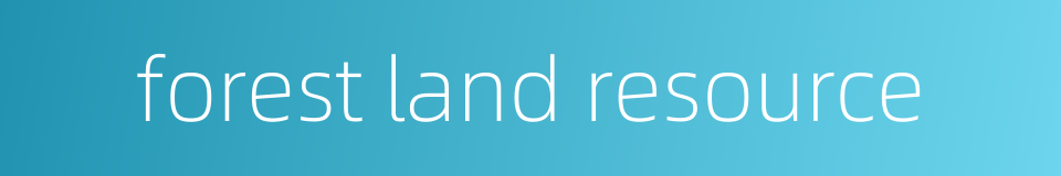 forest land resource的同义词