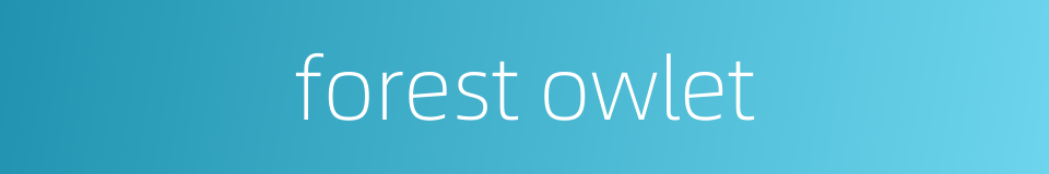 forest owlet的同义词