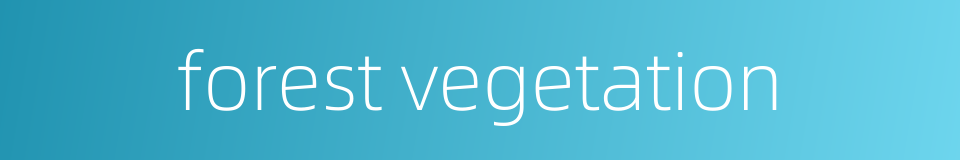 forest vegetation的同义词