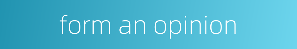 form an opinion的同义词