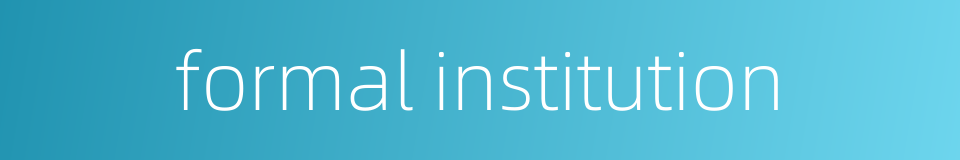 formal institution的同义词