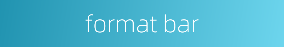 format bar的同义词