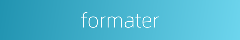 formater的同义词