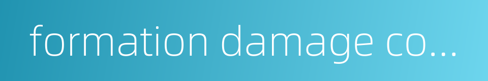 formation damage control的同义词