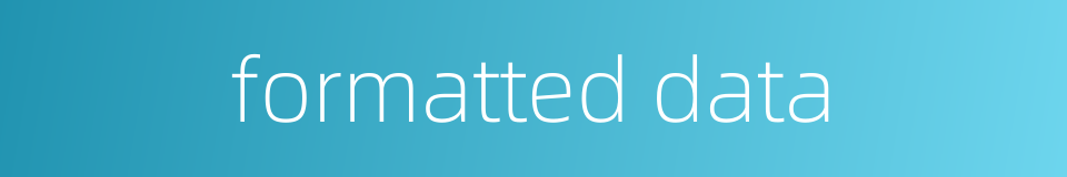formatted data的同义词