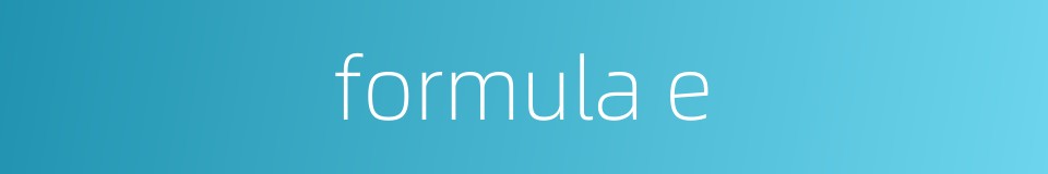 formula e的同义词