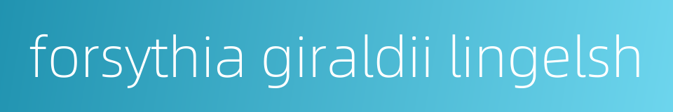 forsythia giraldii lingelsh的同义词