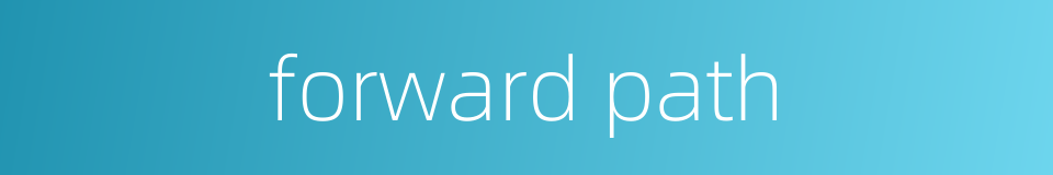 forward path的同义词