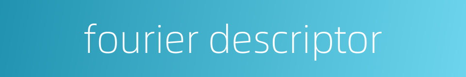 fourier descriptor的同义词