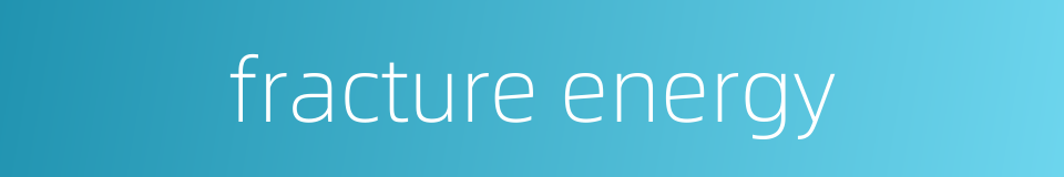 fracture energy的同义词