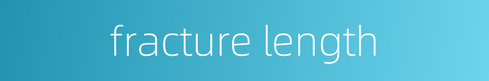 fracture length的同义词