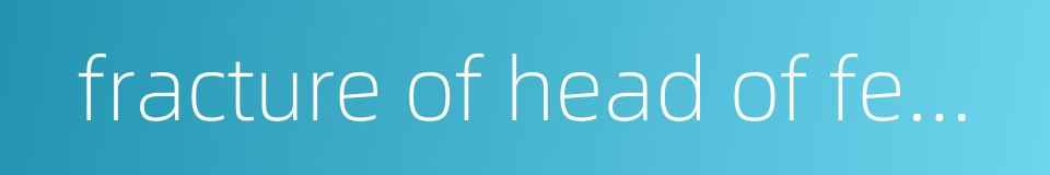 fracture of head of femur的同义词