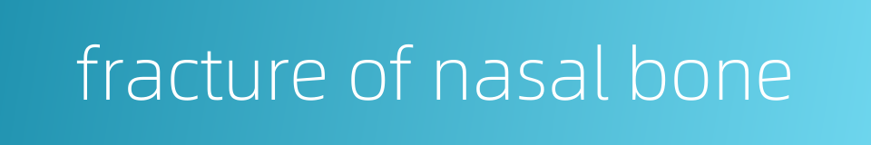 fracture of nasal bone的同义词