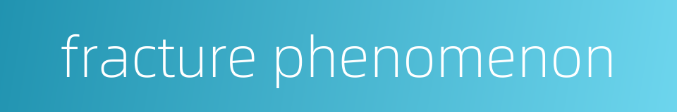 fracture phenomenon的同义词