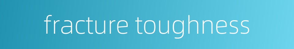 fracture toughness的同义词