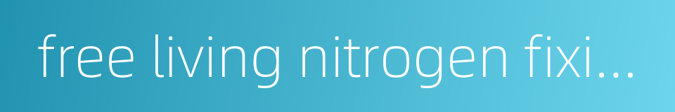 free living nitrogen fixing bacteria的同义词