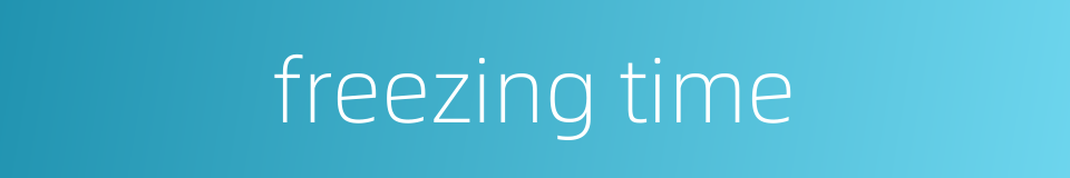 freezing time的同义词