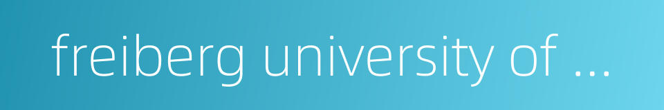 freiberg university of mining and technology的同义词