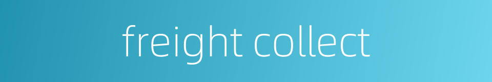 freight collect的同义词