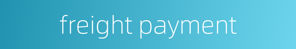 freight payment的同义词