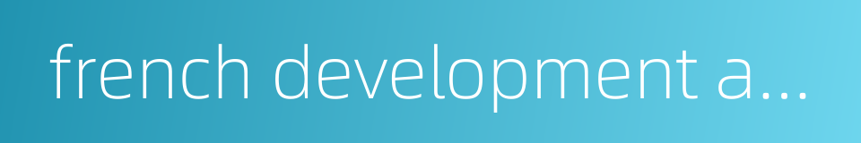 french development agency的同义词