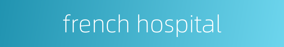 french hospital的同义词