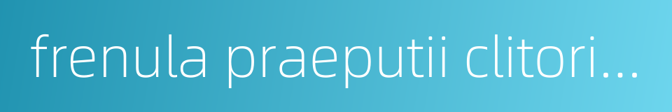 frenula praeputii clitoridis的同义词
