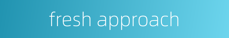 fresh approach的同义词