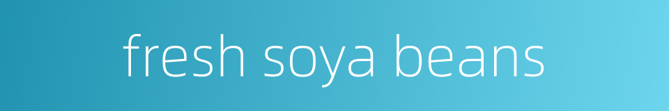 fresh soya beans的同义词